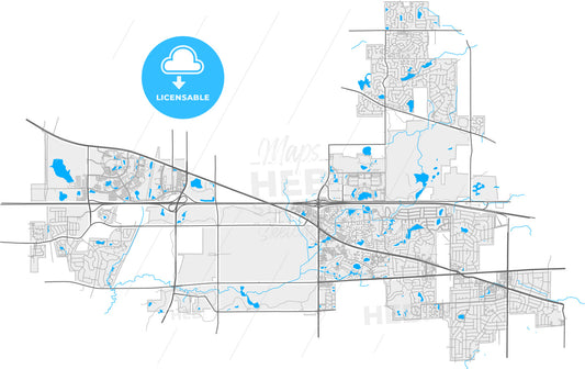 Hoffman Estates, Illinois, United States, high quality vector map
