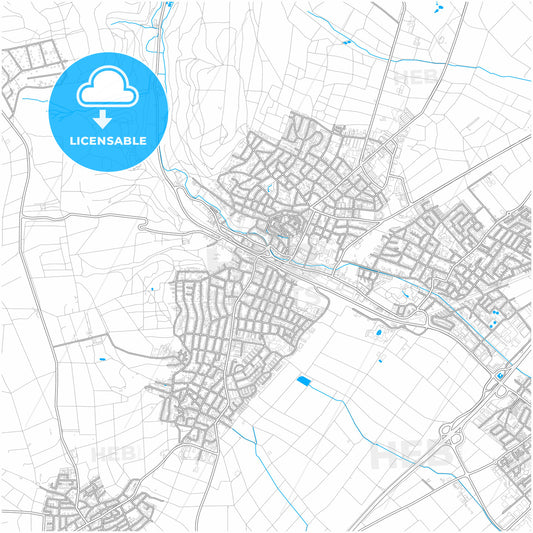 Hofheim am Taunus, Hesse, Germany, city map with high quality roads.