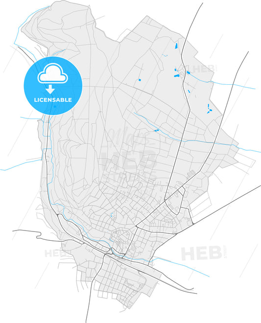 Hofheim am Taunus, Hesse, Germany, high quality vector map