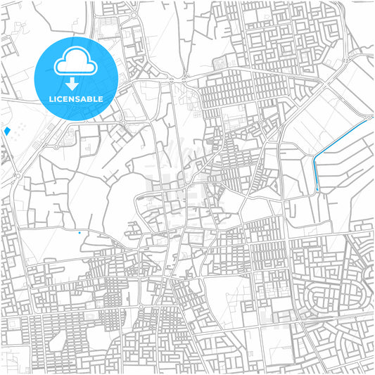 Hofuf, Saudi Arabia, city map with high quality roads.