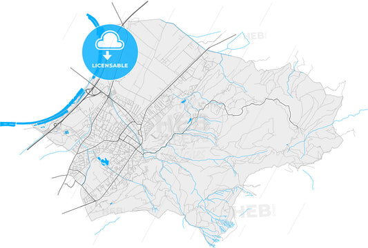 Hohenems, Vorarlberg, Austria, high quality vector map