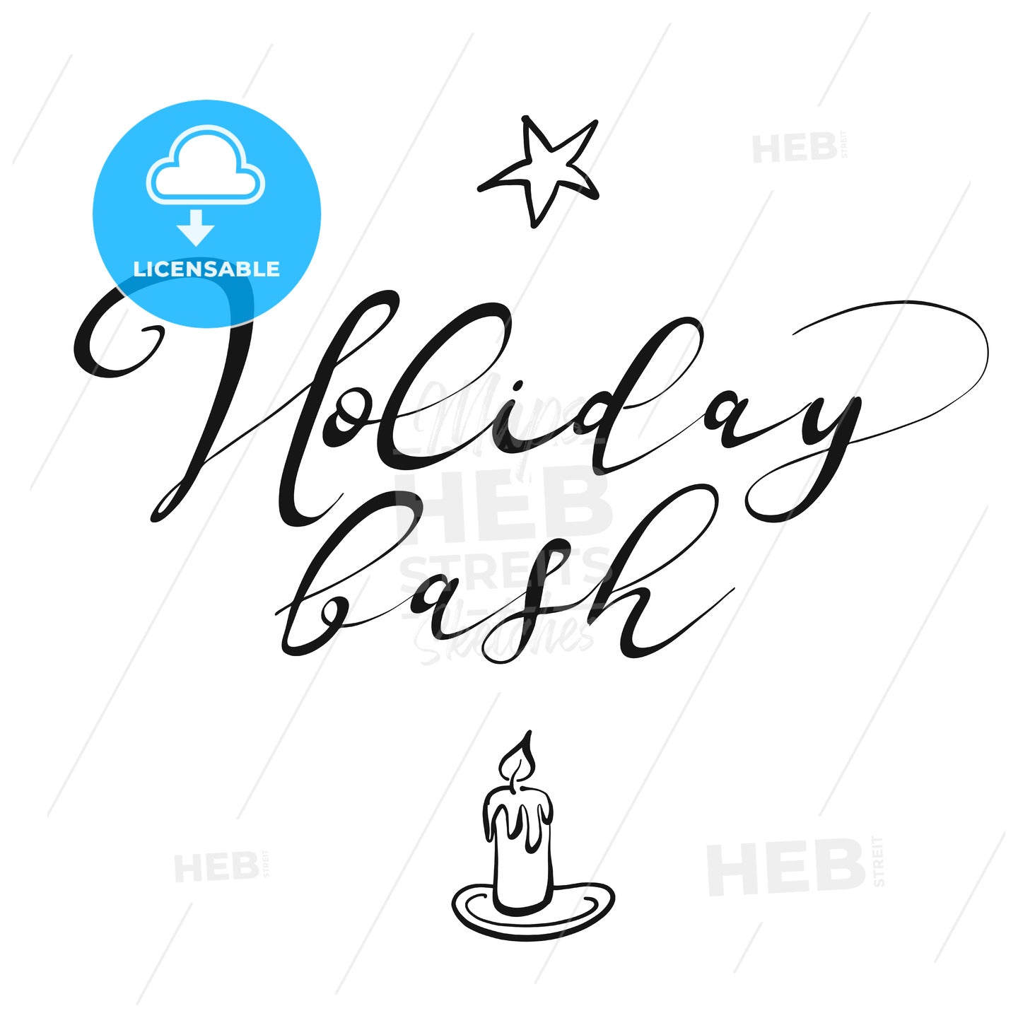 Holiday bash lettering – instant download