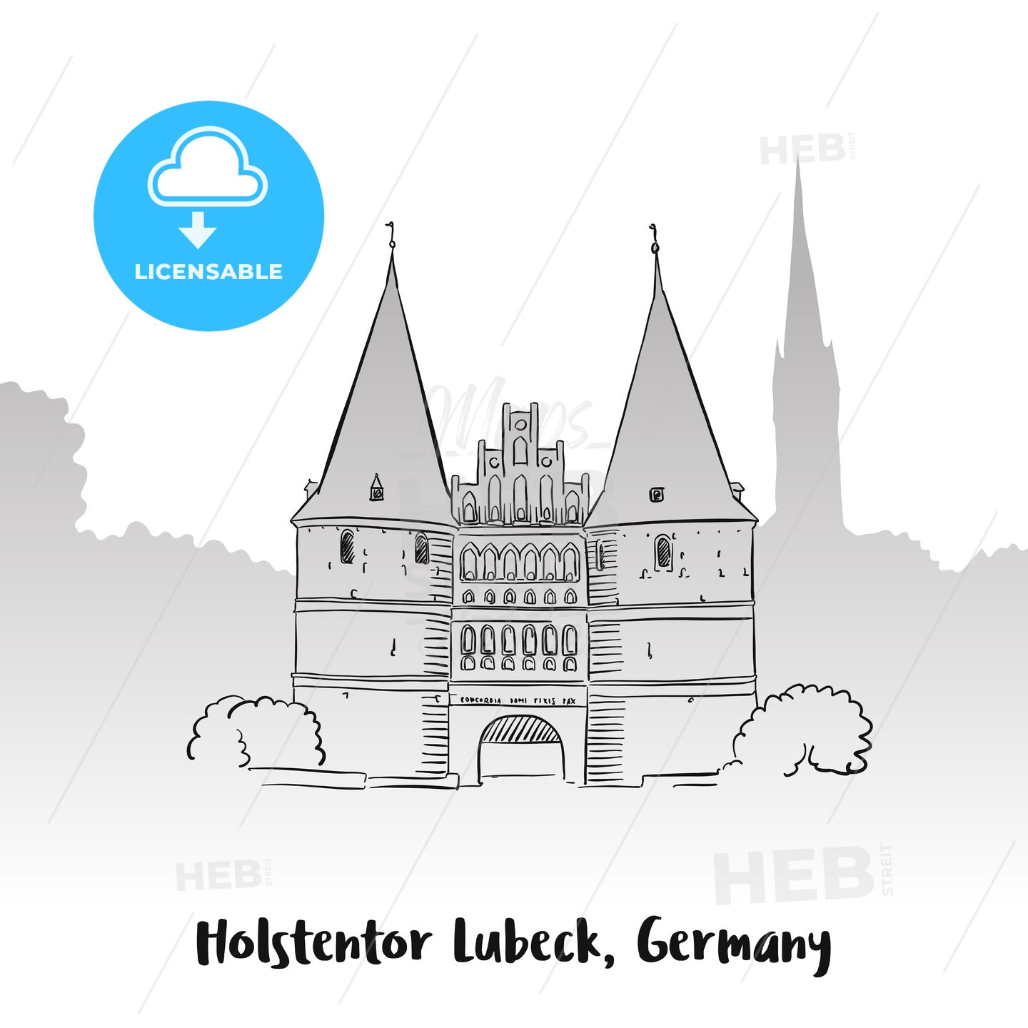 Holstentor Lubeck Greeting Card – instant download