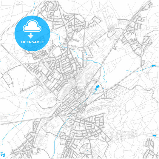 Homburg, Saarland, Germany, city map with high quality roads.