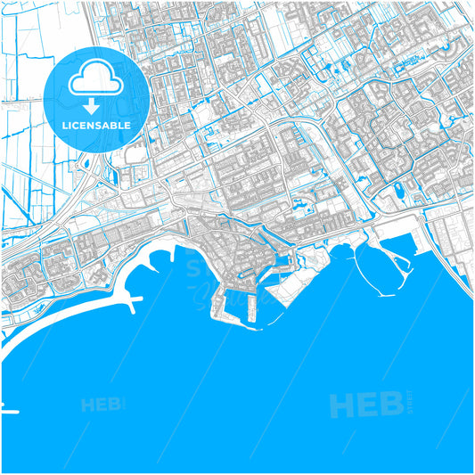 Hoorn, North Holland, Netherlands, city map with high quality roads.