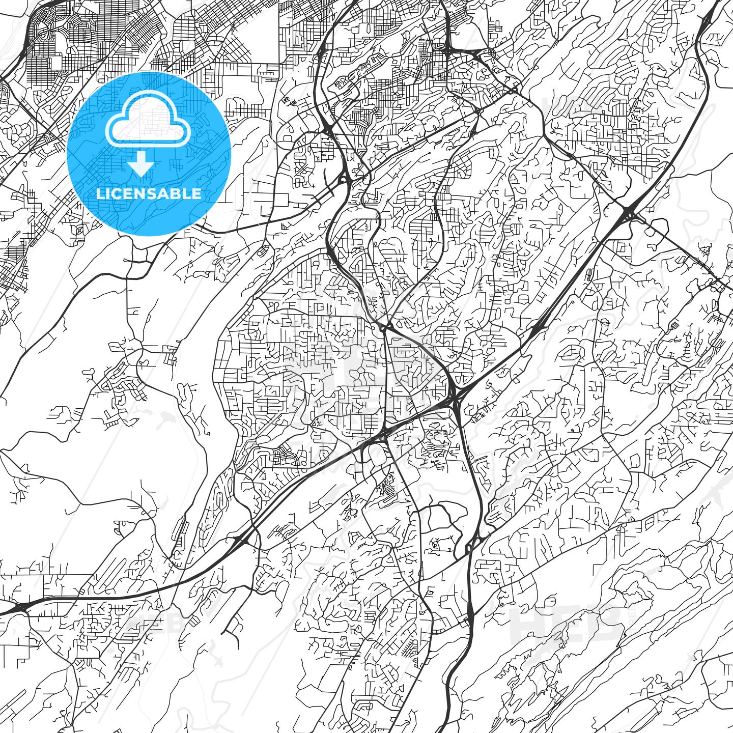 Hoover, Alabama - Area Map - Light