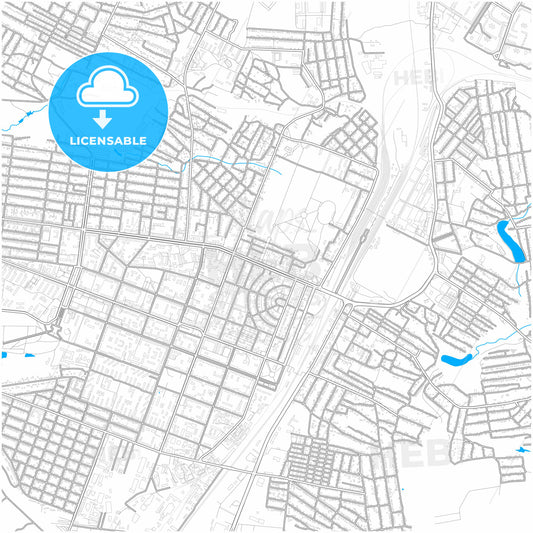 Horlivka, Donetsk Oblast, Ukraine, city map with high quality roads.