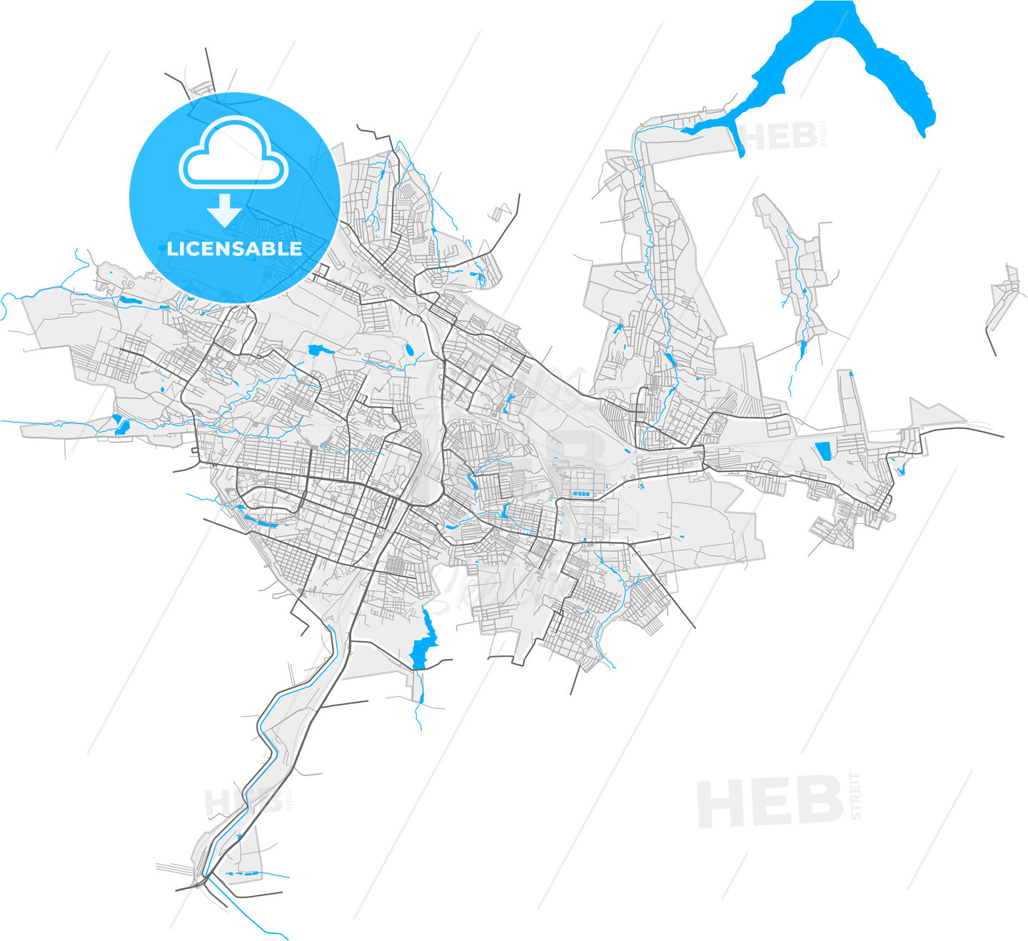 Horlivka, Donetsk Oblast, Ukraine, high quality vector map