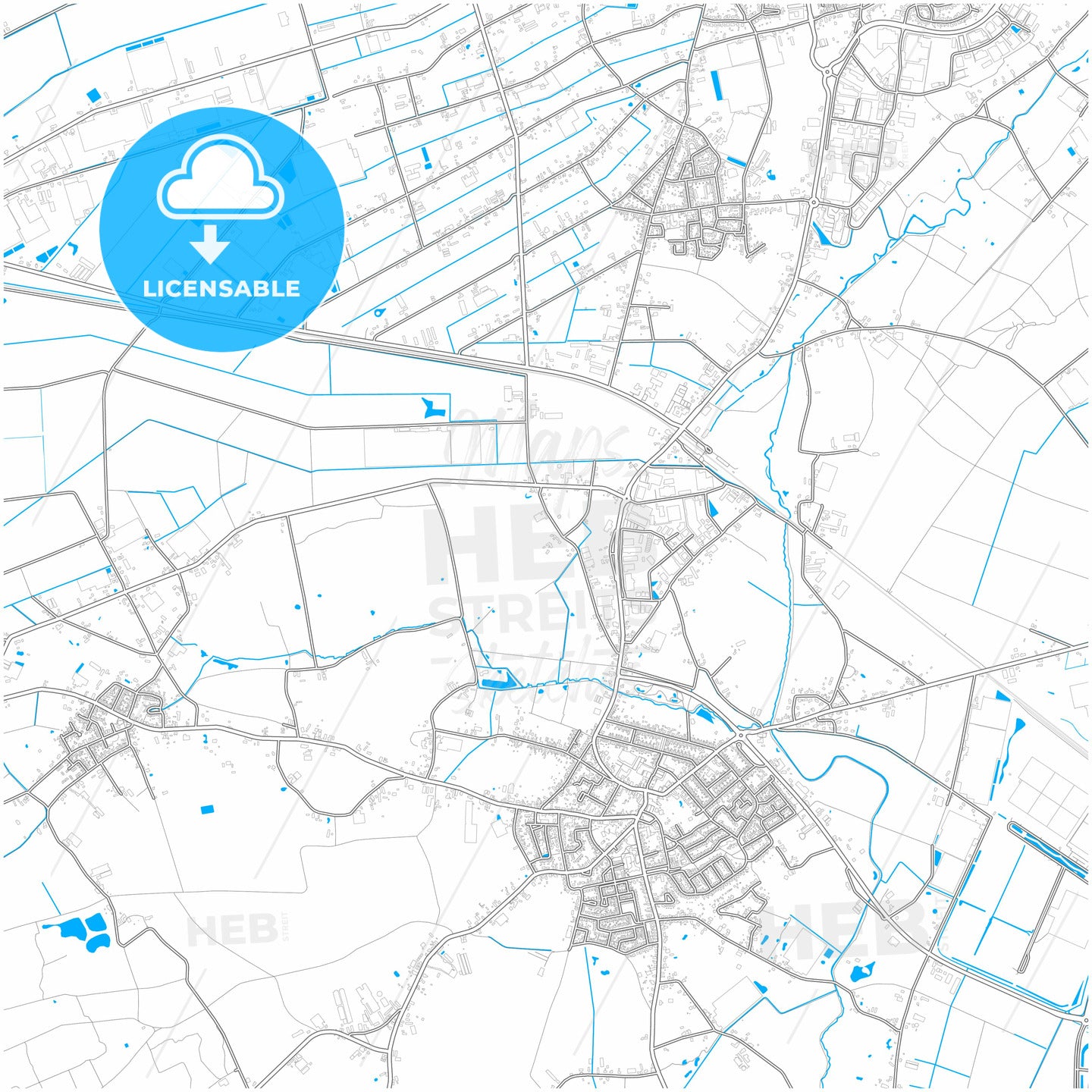 Horst aan de Maas, Limburg, Netherlands, city map with high quality roads.