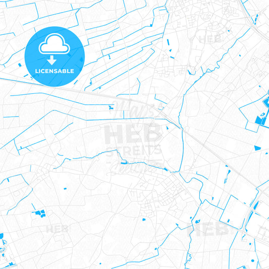 Horst aan de Maas, Netherlands PDF vector map with water in focus