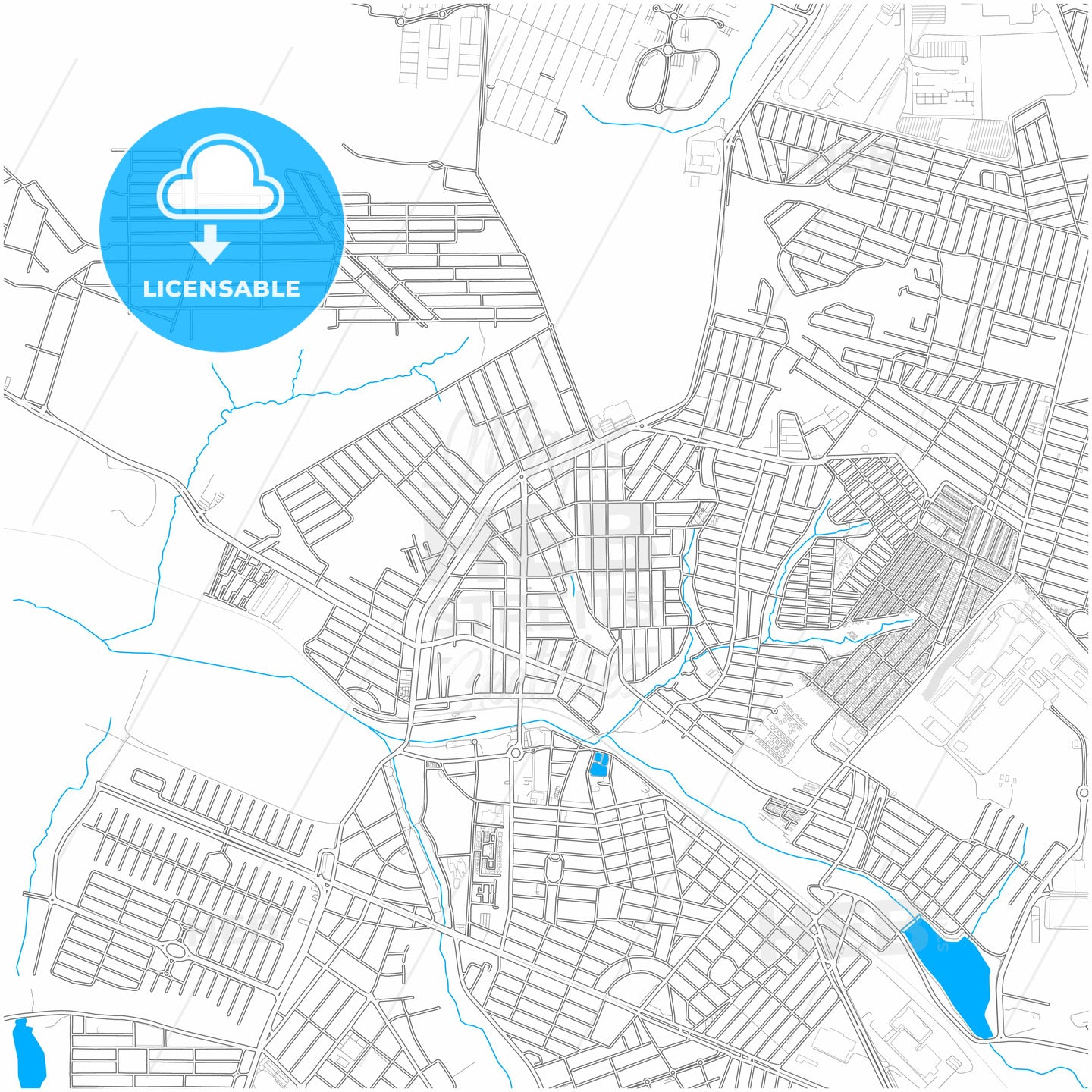 Hortolandia, Brazil, city map with high quality roads.