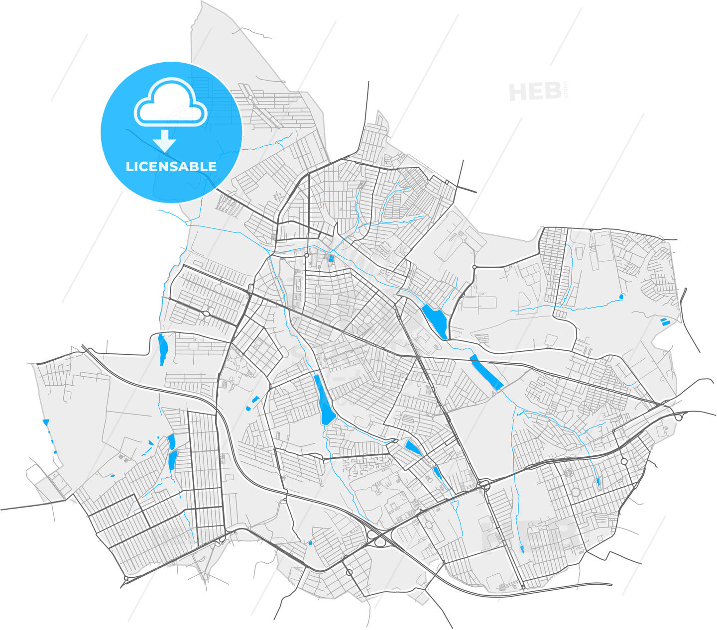 Hortolandia, Brazil, high quality vector map