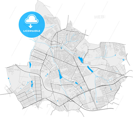 Hortolandia, Brazil, high quality vector map