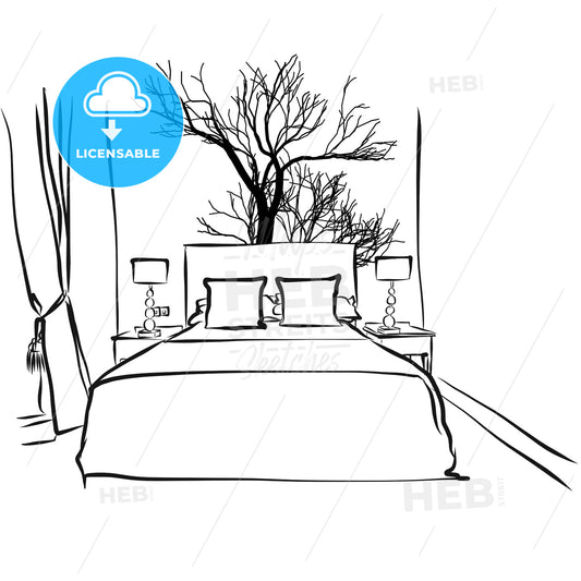 Hotel Room, Tree Decoration Design – instant download