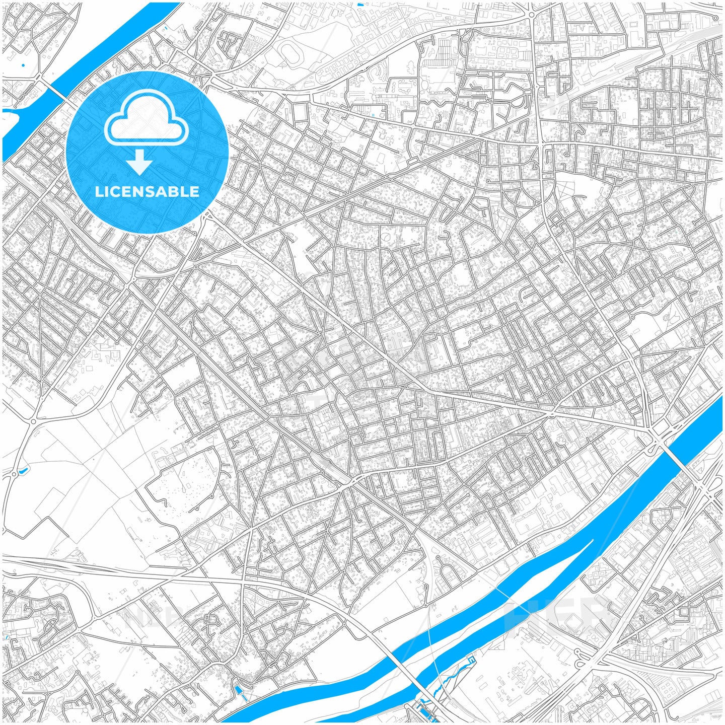 Houilles, Yvelines, France, city map with high quality roads.