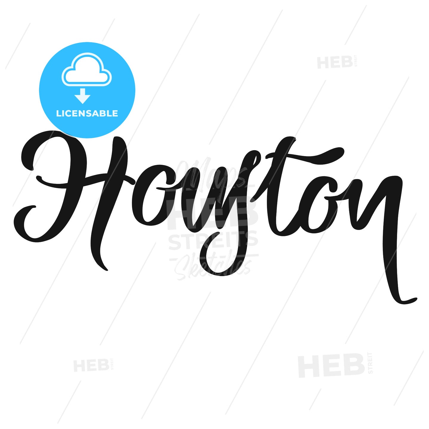 Houston calligraphic lettering – instant download