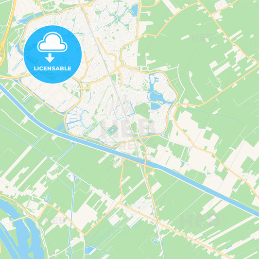 Houten, Netherlands Vector Map - Classic Colors