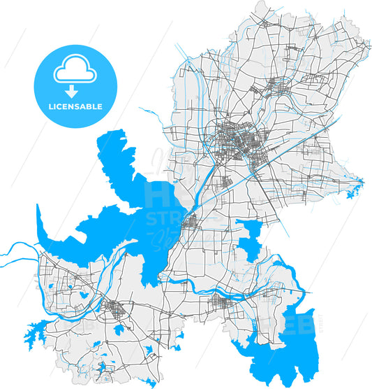 Huai an, Jiangsu, China, high quality vector map