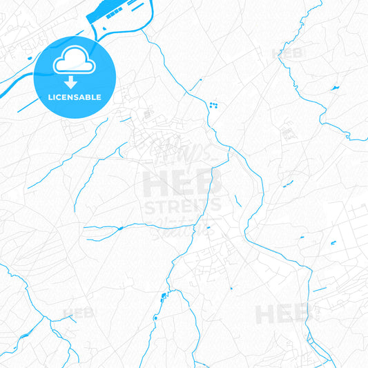 Huckelhoven, Germany PDF vector map with water in focus