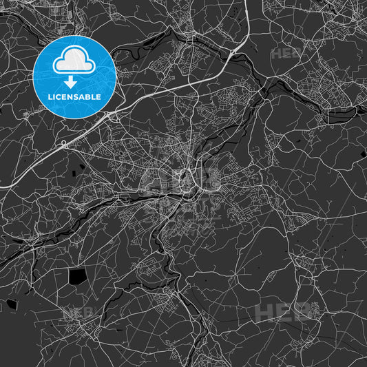 Huddersfield, England, UK - Area Map - Dark