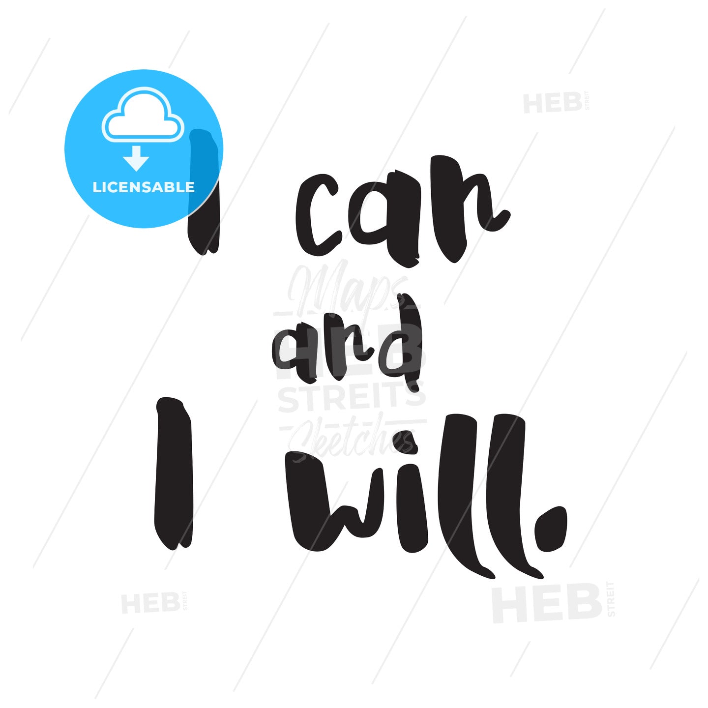 I can and i will vector Lettering – instant download