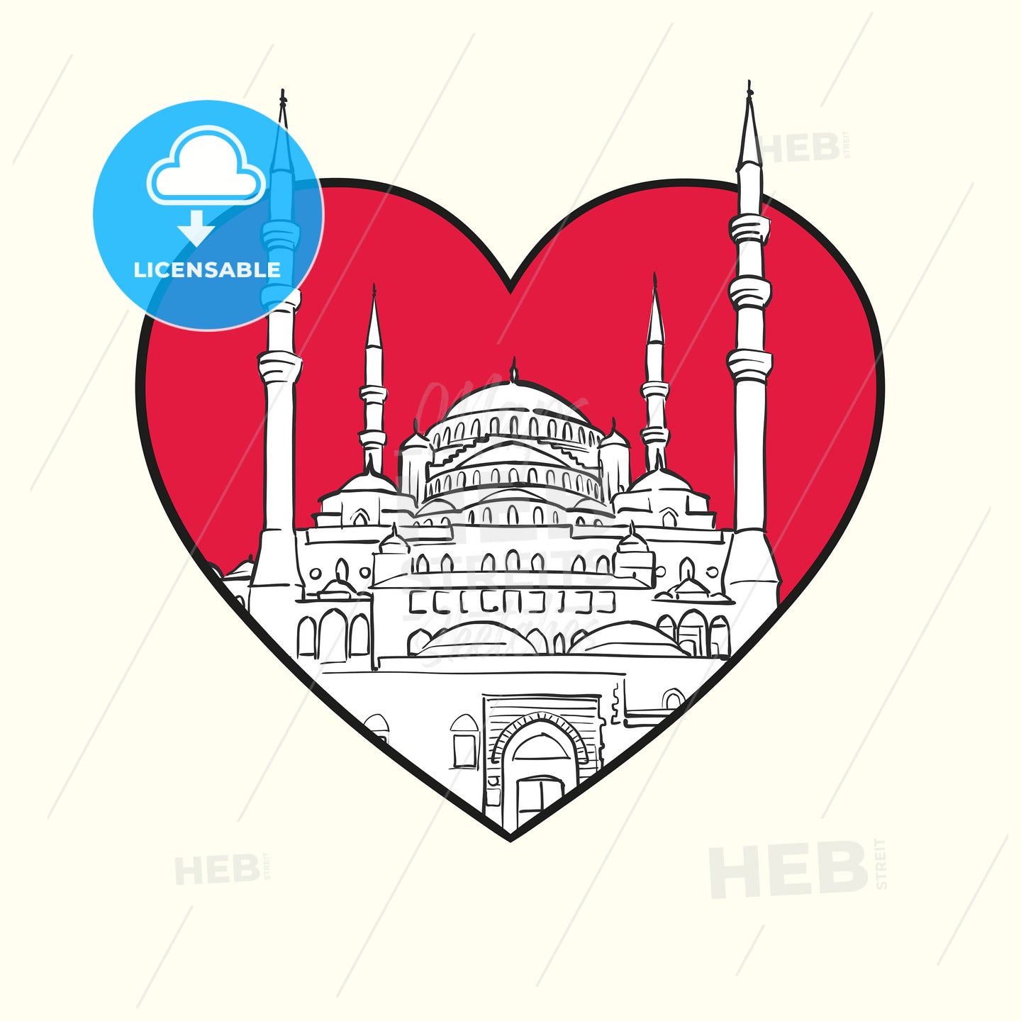 I love Ankara. Red heart and famous buildings – instant download