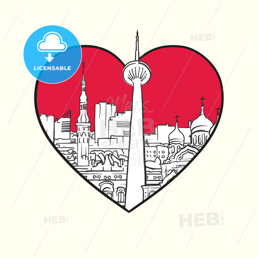 I love Tallinn. Red heart and famous buildings – instant download