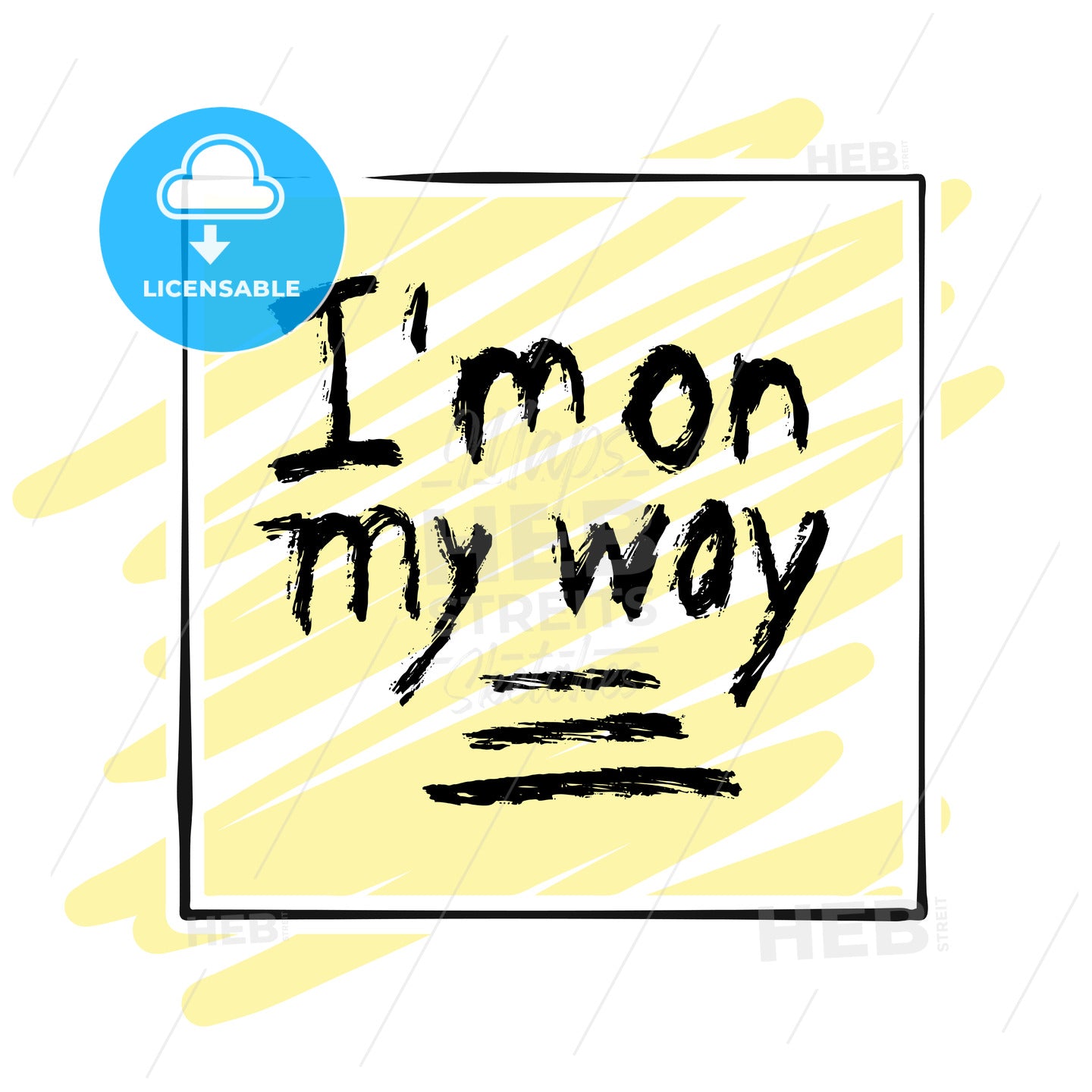 I'm on my way. lettering on colorful backgound – instant download