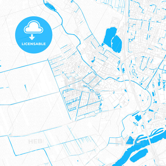 IJsselstein, Netherlands PDF vector map with water in focus