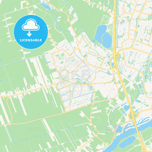IJsselstein, Netherlands Vector Map - Classic Colors