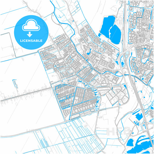 IJsselstein, Utrecht, Netherlands, city map with high quality roads.