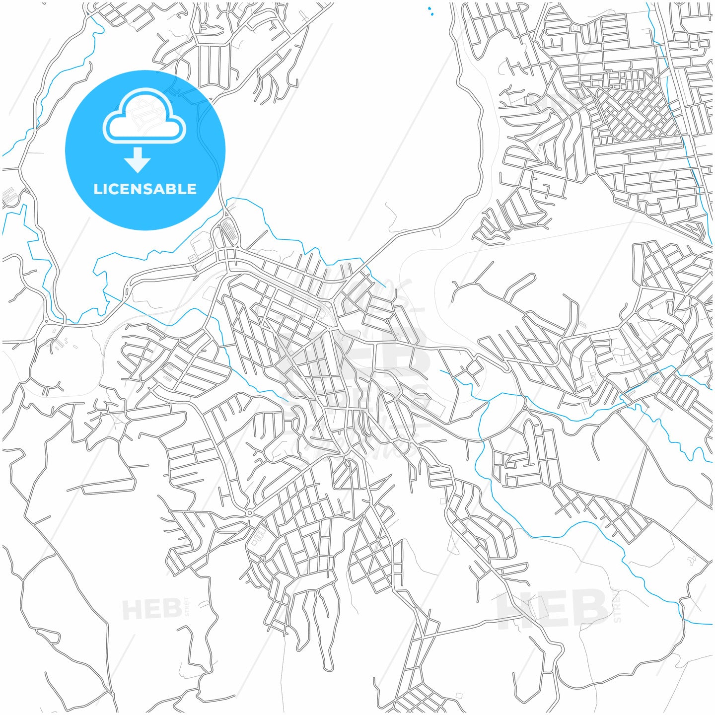 Ibirite, Brazil, city map with high quality roads.