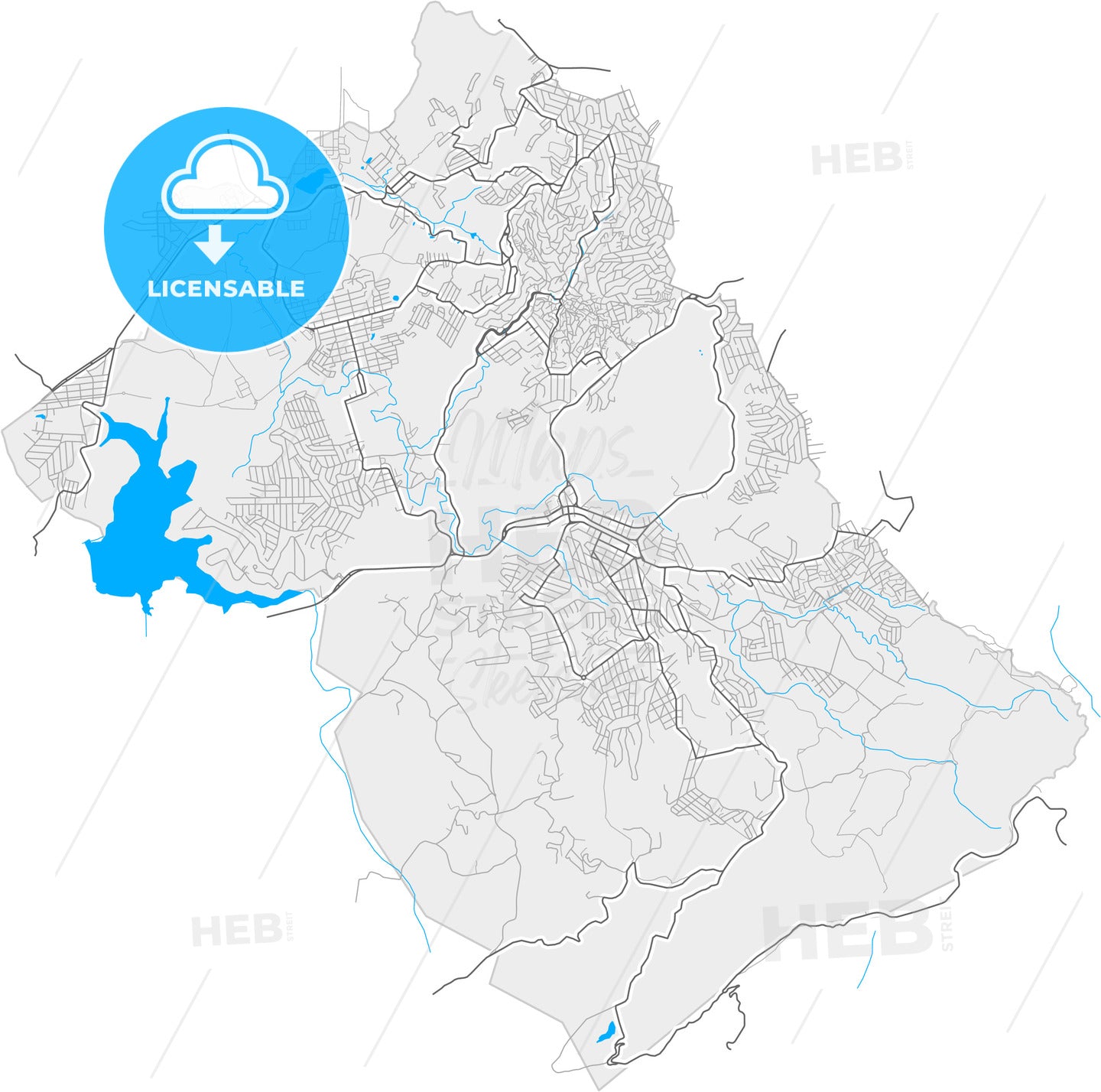 Ibirite, Brazil, high quality vector map