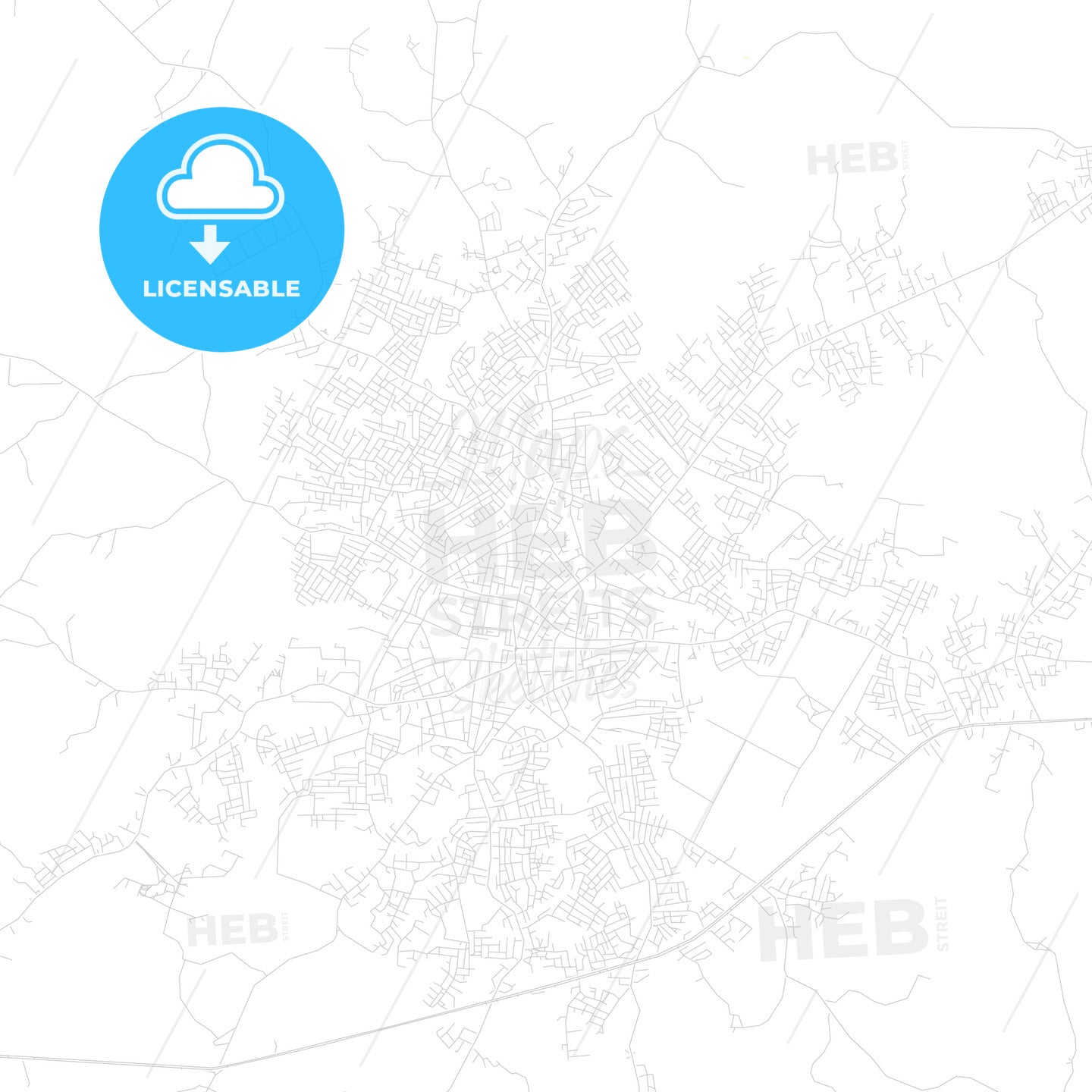 Ilesa, Nigeria PDF vector map with water in focus