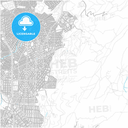 Ilioupoli, Attica, Greece, city map with high quality roads.