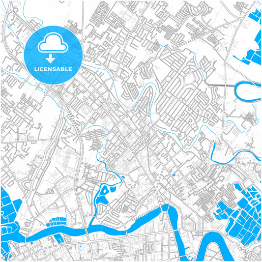 Iloilo City, Iloilo, Philippines, city map with high quality roads.