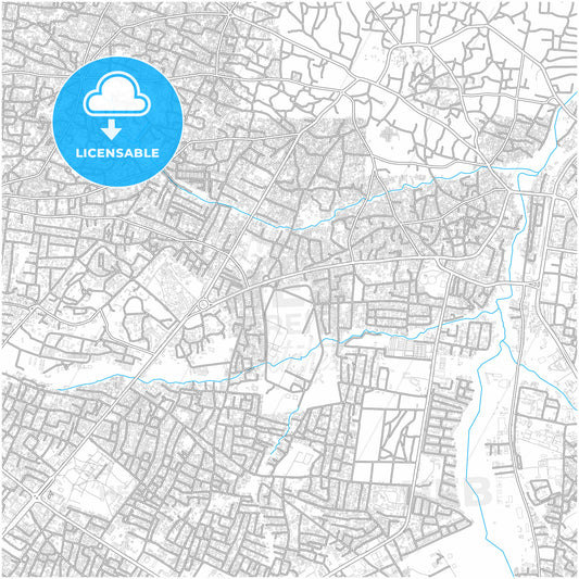 Ilorin, Nigeria, city map with high quality roads.