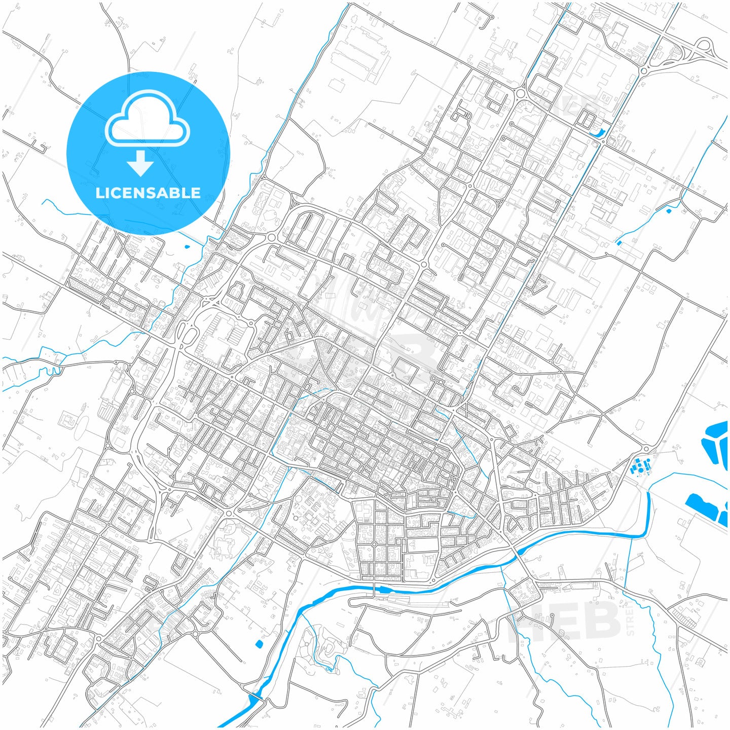 Imola, Emilia-Romagna, Italy, city map with high quality roads.