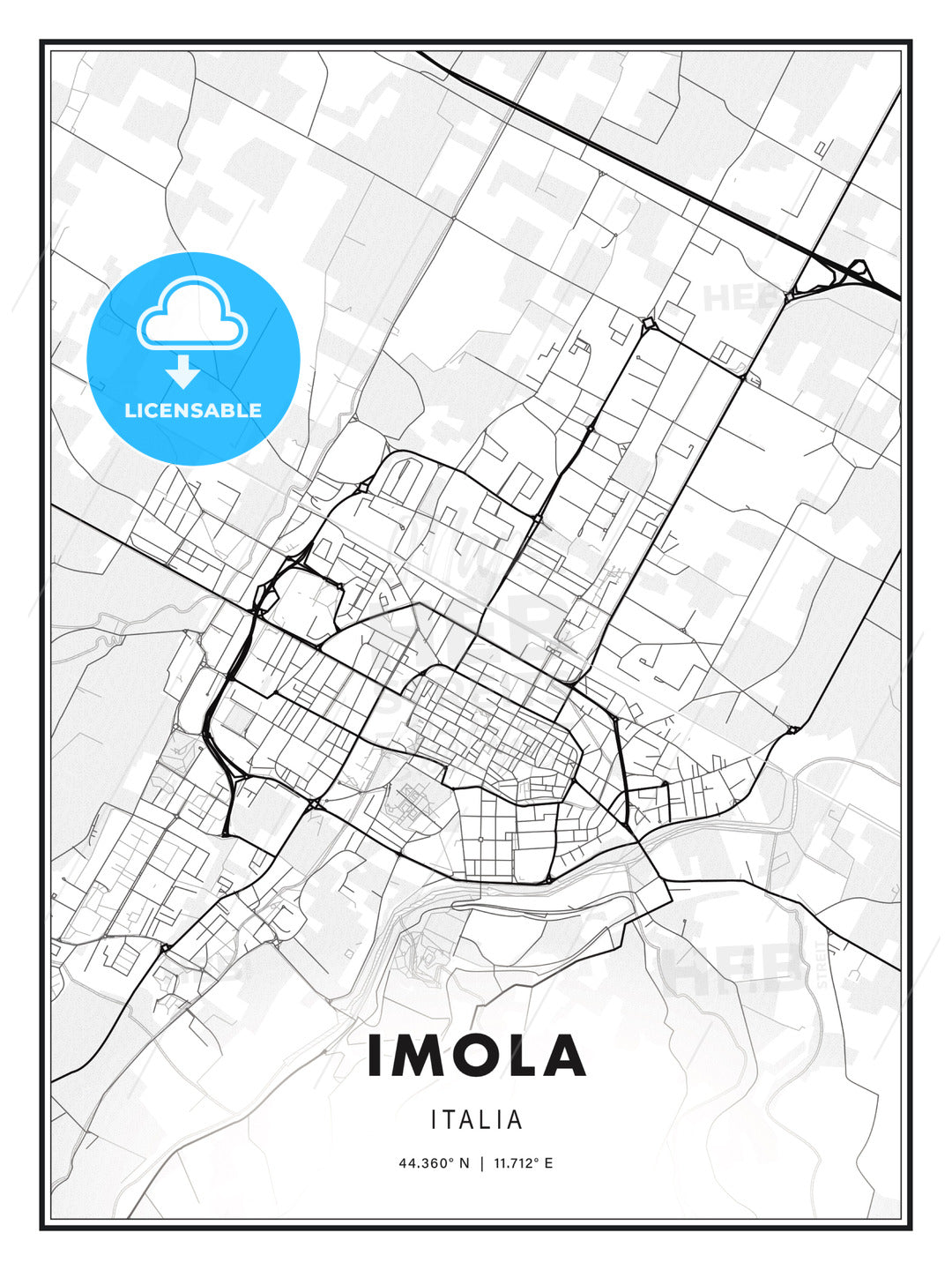 Imola, Italy, Modern Print Template in Various Formats - HEBSTREITS Sketches