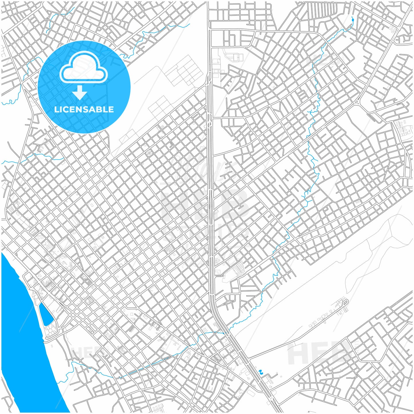 Imperatriz, Brazil, city map with high quality roads.