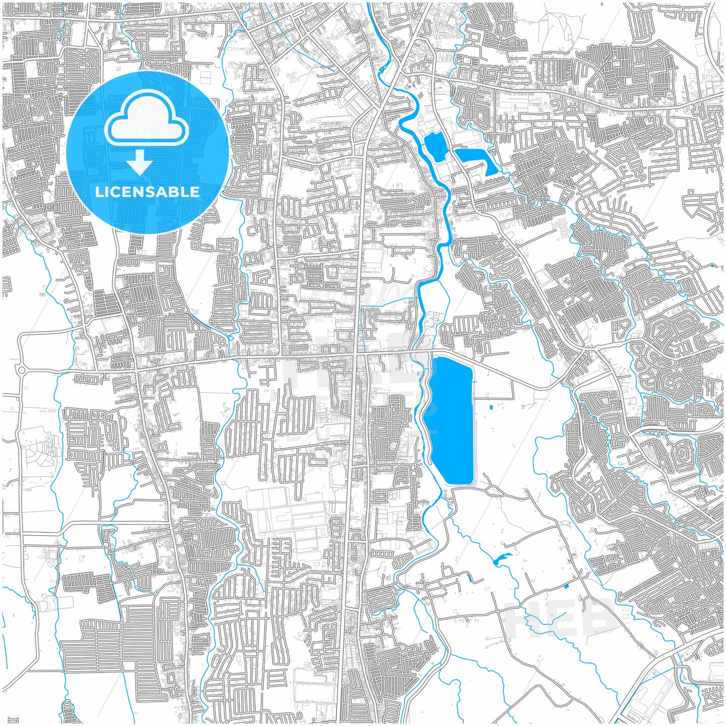 Imus, Cavite, Philippines, city map with high quality roads.