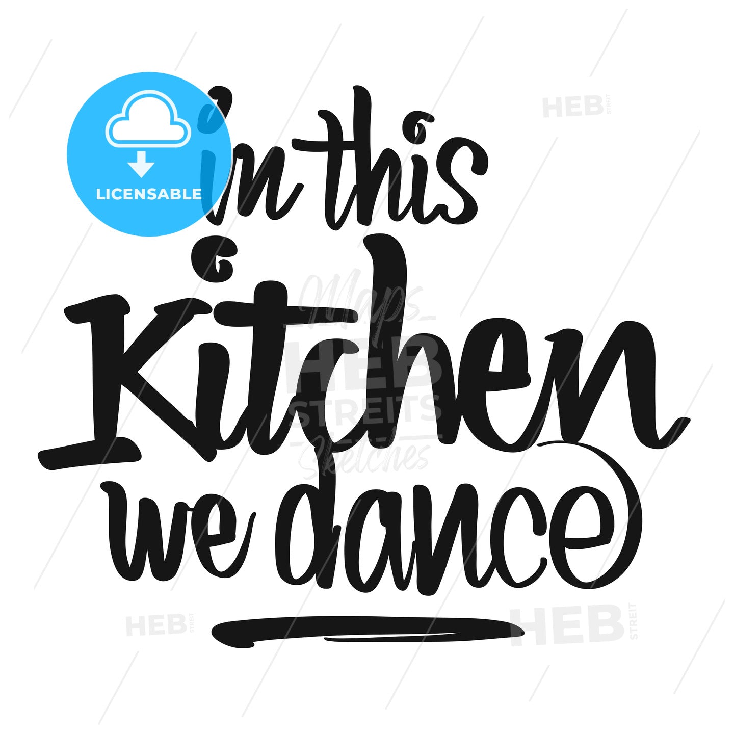 In This Kitchen We Dance handwritten lettering – instant download