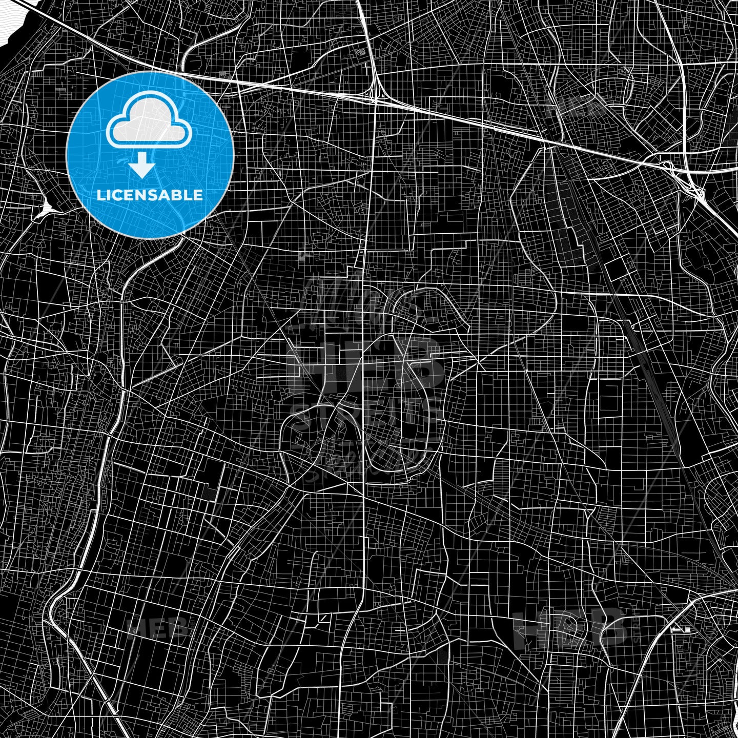 Inazawa, Japan Pdf Vector Map Black And White – HEBSTREITS