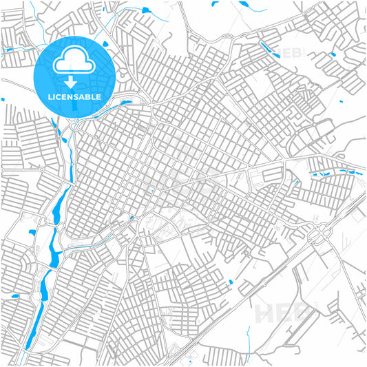 Indaiatuba, Brazil, city map with high quality roads.