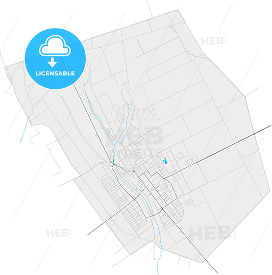 Inđija, Srem, Serbia, high quality vector map