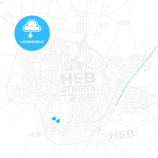 İnegöl, Turkey PDF vector map with water in focus