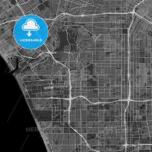 Inglewood, California - Area Map - Dark