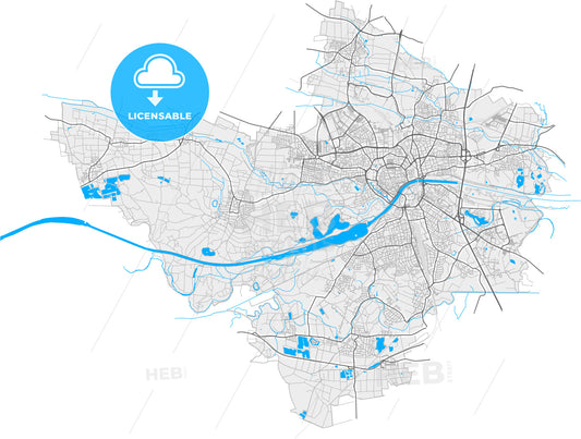 Ingolstadt, Bavaria, Germany, high quality vector map