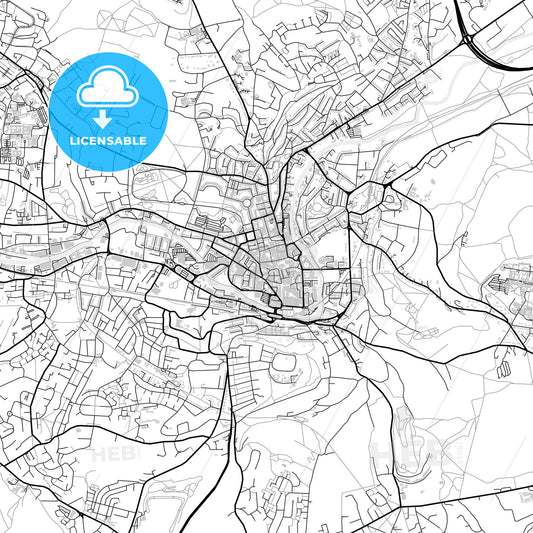 Downtown map of Bath, light