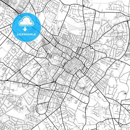 Downtown map of Cheltenham, light